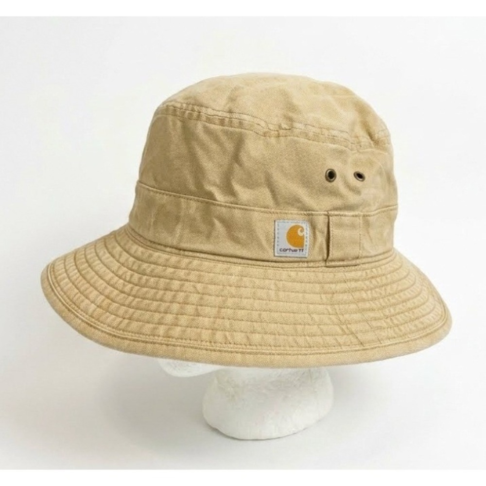 Carhartt Mens Tan Canvas Bucket Hat Sun Cap Khaki 104191 DKH M/L